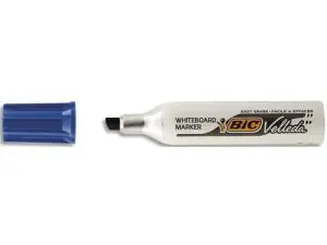 MARQUEUR BIC VELLEDA 1781 EFFAÇABLE POINTE BISEAUTÉE 2MM ÉCRITURE 3/5MM ENCRE CÉTONE CORPS MÉTAL CAPUCHON VENTILÉ BLEU