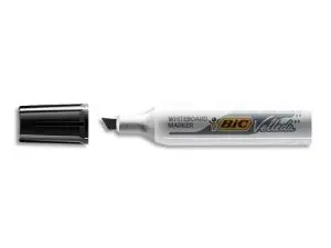 MARQUEUR BIC VELLEDA 1781 EFFAÇABLE POINTE BISEAUTÉE 2MM ÉCRITURE 3/5MM ENCRE CÉTONE CORPS MÉTAL CAPUCHON VENTILÉ NOIR