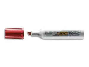 MARQUEUR BIC VELLEDA 1781 EFFAÇABLE POINTE BISEAUTÉE 2MM ÉCRITURE 3/5MM ENCRE CÉTONE CORPS MÉTAL CAPUCHON VENTILÉ ROUGE
