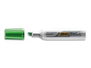 MARQUEUR BIC VELLEDA 1781 EFFAÇABLE POINTE BISEAUTÉE 2MM ÉCRITURE 3/5MM ENCRE CÉTONE CORPS MÉTAL CAPUCHON VENTILÉ VERT
