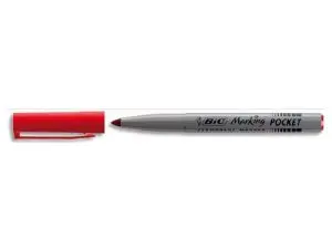 MARQUEUR BIC PERMANENT MARKING 1445 TRACÉ 1MM ENCRE BASE ALCOOL INODORE CORPS PLASTIQUE MULTIUSAGE COLORIS ROUGE