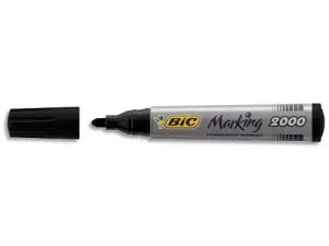 MARQUEUR BIC PERMANENT MARKING 2000 POINTE OGIVE TRACÉ 2.5MM CORPS PLASTIQUE ENCRE BASE ALCOOL COLORIS NOIR