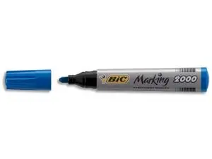 MARQUEUR BIC PERMANENT MARKING 2000 POINTE OGIVE TRACÉ 2.5MM CORPS PLASTIQUE ENCRE BASE ALCOOL COLORIS BLEU