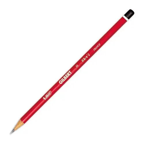 CRAYON GRAPHITE BIC GILBERT HB CORPS ROND HAUTE QUALITÉ TÊTE TREMPÉE BAGUÉE EXCELLENTE TAILLABILITÉ