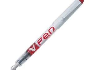 STYLO-PLUME PILOT V PEN JETABLE POINTE MOYENNE RÉGULATEUR DÉBIT ENCRE LIQUIDE VISIBLE COLORIS ROUGE