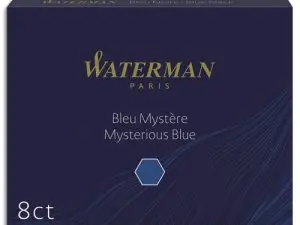 CARTOUCHE WATERMAN LONGUE STANDARD ENCRE BLEUE NOIRE ÉTUI 8 UNITÉS