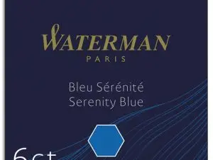 CARTOUCHE WATERMAN COURTE STANDARD ENCRE BLEUE EFFAÇABLE ÉTUI 6 UNITÉS