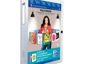 BOÎTE CLASSEMENT ELBA POLYVISION POLYPROPYLÈNE TRANSPARENT PERSONNALISABLE A4 24X32CM DOS 4CMM INCOLORE