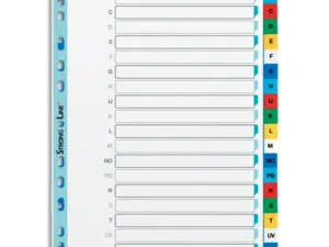 INTERCALAIRE ELBA POLYPROPYLÈNE 12/100E ALPHABÉTIQUE 20 TOUCHES A4 PAGE GARDE PERSONNALISABLE COLORIS ASSORTIS
