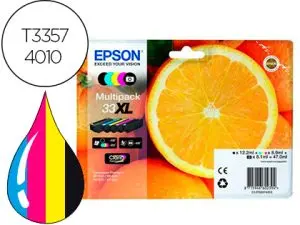 CARTOUCHE EPSON T3357 33XL JET D'ENCRE PACK NOIR + 4 COLORIS