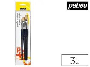 PINCEAU PÉBÉO SOIE BEAU BLANC Nº 6 Nº10 ET Nº14 POCHETTE 3 UNITÉS