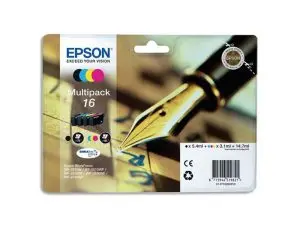 CARTOUCHE EPSON T1626 JET D'ENCRE 16 MULTIPACK PACK 4 COULEURS NOIR/JAUNE/CYAN/MAGENTA 165P