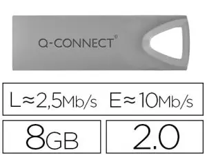 CLÉ USB Q-CONNECT 2.0 PREMIUM 8GB VITESSE LECTURE 10MB/S ÉCRITURE 2.5MB/S