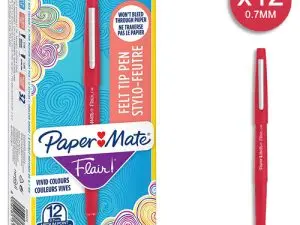 STYLO-FEUTRE PAPER MATE FLAIR ORIGINAL POINTE MOYENNE 1MM LONGUE DURÉE DE VIE COLORIS ROUGE