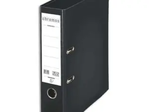 CLASSEUR LEVIER ESSELTE CHROMOS PLUS A4 POLYPROPYLÈNE GRIFFES BLOCAGE DOS 80MM GRAND PORTE-ÉTIQUETTE COLORIS NOIR