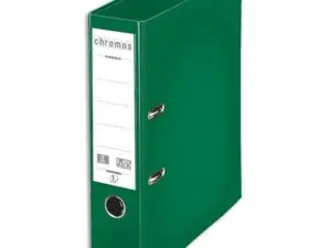 CLASSEUR LEVIER ESSELTE CHROMOS PLUS A4 POLYPROPYLÈNE GRIFFES BLOCAGE DOS 80MM GRAND PORTE-ÉTIQUETTE COLORIS VERT