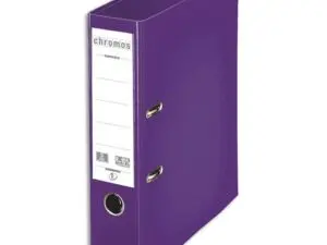 CLASSEUR LEVIER ESSELTE CHROMOS PLUS A4 POLYPROPYLÈNE GRIFFES BLOCAGE DOS 80MM GRAND PORTE-ÉTIQUETTE COLORIS VIOLET