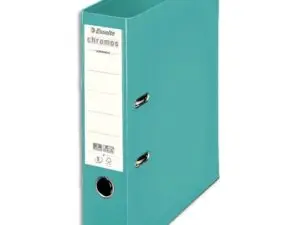 CLASSEUR LEVIER ESSELTE CHROMOS PLUS A4 POLYPROPYLÈNE GRIFFES BLOCAGE DOS 80MM GRAND PORTE-ÉTIQUETTE COLORIS VERT MENTHE