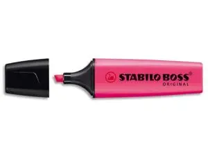 SURLIGNEUR STABILO BOSS TRACÉ 2/5MM POINTE BISEAUTÉE ENCRE UNIVERSELLE BASE EAU RÉSISTANTE LUMIÈRE COLORIS ROSE