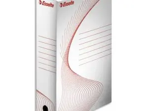BOÎTE ARCHIVES ESSELTE STANDARD CARTON ONDULÉ RECYCLABLE A4 245X345MM DOS 80MM ASSEMBLAGE MANUEL FACIL COLORIS BLANC