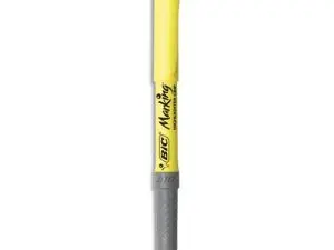 SURLIGNEUR BIC GRIP CAOUTCHOUC POINTE BISEAUTÉE COLORIS JAUNE