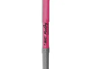 SURLIGNEUR BIC GRIP CAOUTCHOUC POINTE BISEAUTÉE COLORIS ROSE