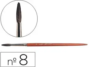 PINCEAU LIDERPAPEL BOIS VIROLE CHROMÉE AQUARELLE Nº8