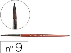 PINCEAU LIDERPAPEL BOIS VIROLE CHROMÉE AQUARELLE Nº9