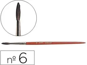 PINCEAU LIDERPAPEL BOIS VIROLE CHROMÉE AQUARELLE Nº6