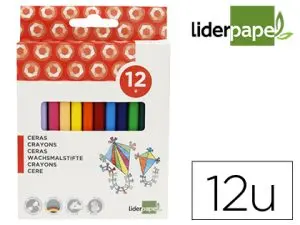 CRAYON CIRE LIDERPAPEL 115MM RÉSISTANT NON SALISSANT EFFAÇABLE ÉTUI CARTON 12 UNITÉS