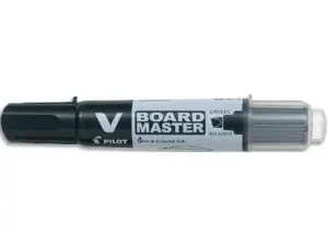 MARQUEUR PILOT V-BOARD MASTER RECYCLE EFFACABLE A SEC ET    RECHARGEABLE POINTE BISEAUTEE LARGE 6 MM COLORIS NOIR
