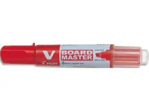 MARQUEUR PILOT V-BOARD MASTER RECYCLE EFFACABLE A SEC ET    RECHARGEABLE POINTE BISEAUTEE LARGE 6 MM COLORIS ROUGE