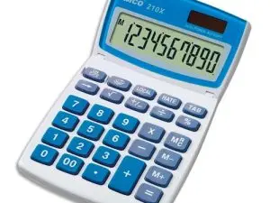 CALCULATRICE IBICO BUREAU 210X 10 CHIFFRES TOUCHE FRANC/EURO ADDITION SOUSTRACTION MÉMOIRE 210X104X166X11MM 135G