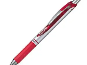ROLLER PENTEL ENERGEL RÉTRACTABLE POINTE MOYENNE 0.7MM RECHARGEABLE CLIP MÉTAL COLORIS ROUGE