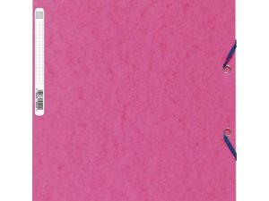 CHEMISE EXACOMPTA CARTE LUSTRÉE 5/10E 400G 3 RABATS ET ÉLASTIQUE A4 FORMAT 240X320MM COLORIS FUSCHIA