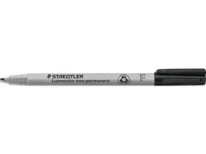 STYLO-FEUTRE STAEDTLER LUMOCOLOR SOLUBLE ÉCRITURE FINE 0.6MM MULTI-SUPPORTS EFFAÇABLE COLORIS NOIR