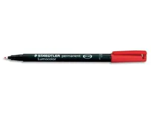 STYLO-FEUTRE STAEDTLER LUMOCOLOR PERMANENT POINTE FINE 0.6MM MULTI-SUPPORTS SÉCHAGE IMMÉDIAT RÉSISTANT EAU COLORIS ROUGE