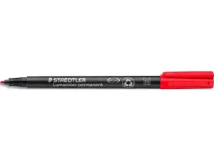 STYLO-FEUTRE STAEDTLER LUMOCOLOR PERMANENT POINTE MOYENNE MULTI-SUPPORTS SÉCHAGE IMMÉDIAT RÉSISTANT EAU COLORIS ROUGE