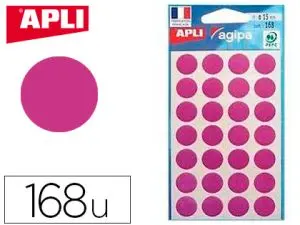 PASTILLE ADHÉSIVE APLI AGIPA DIAMÈTRE 15MM PERMANENTE COLORIS VIOLET POCHETTE 168 UNITÉS