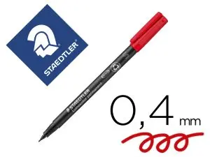STYLO-FEUTRE STAEDTLER LUMOCOLOR PERMANENT POINTE EXTRA FINE MULTI-SUPPORTS SÉCHAGE IMMÉDIAT RÉSISTANT EAU COLORIS ROUGE