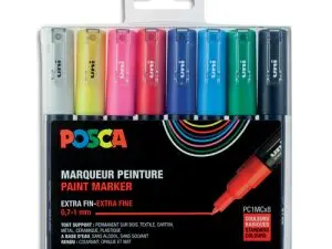 MARQUEUR POSCA PC1MC POINTE CONIQUE EXTRA FINE TRAIT      0,7-1MM COLORIS ASSORTIS      BOITE 8 UNITES