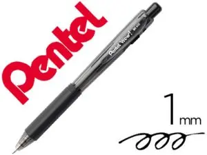 STYLO-BILLE PENTEL WOW POINTE 1MM RÉTRACTABLE GRIP CAOUTCHOUC CORPS TRIANGULAIRE ERGONOMIQUE ENCRE COLORIS NOIR