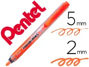 SURLIGNEUR PENTEL HANDY LINE S RÉTRACTABLE RECHARGEABLE POINTE BISEAUTÉE 1/3.6MM CORPS FIN ENCRE ORANGE