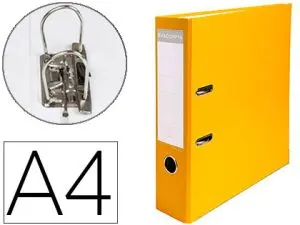 CLASSEUR LEVIER EXACOMPTA A4 POLYPROPYLÈNE 22/10E DOS 80MM COLORIS JAUNE