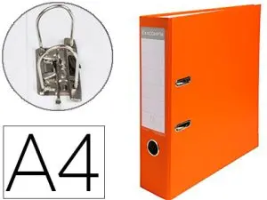 CLASSEUR LEVIER EXACOMPTA A4 POLYPROPYLÈNE 22/10E DOS 80MM COLORIS ORANGE