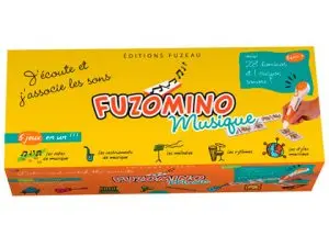 COFFRET DE JEUX ÉDITIONS FUZEAU FUZOMINO MUSIQUE 28 DOMINOS 1 CRAYON SONORE 1 CÂBLE USB 5 JEUX DIFFÉRENTS