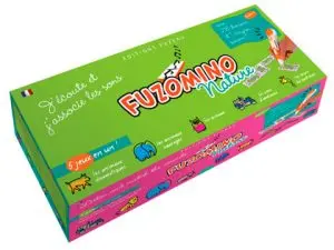 COFFRET DE JEUX ÉDITIONS FUZEAU FUZOMINO NATURE 28 DOMINOS 1 CRAYON SONORE 1 CABLE USB 5 JEUX DIFFÉRENTS