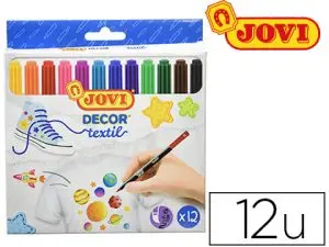 FEUTRE COLORIAGE JOVI DÉCOR TEXTIL TOUT TYPE DE SURFACE VERNISSAGE POSSIBLE ÉTUI CARTON 12 UNITÉS