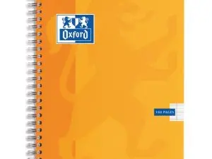 CAHIER SPIRALE OXFORD COUVERTURE CARTONNÉE RELIURE INTÉGRALE OPTIK PAPER A5+ 17X22CM 100 PAGES 90G 5X5MM 4 TROUS
