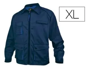 VESTE TRAVAIL DELTAPLUS MACH2 POLYESTER COTON 245G/M2 FERMETURE ZIP 4 POCHES COLORIS BLEU MARINE/BLEU ROI TAILLE XL